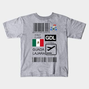 Guadalajara Mexico travel ticket Kids T-Shirt